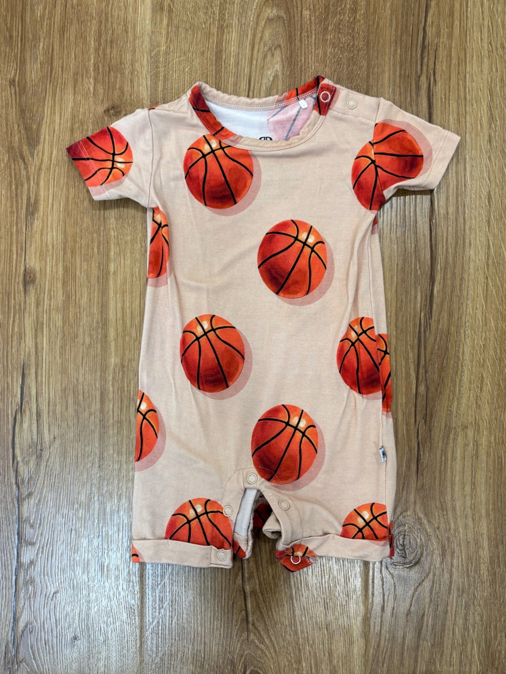 Bums and Roses Bamboo Basketball Shortall Shorts Onesie